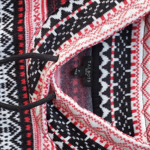Talbots warm fair isle sweater. 2pockets, criss cross mockneck detail - Picture 4 of 7